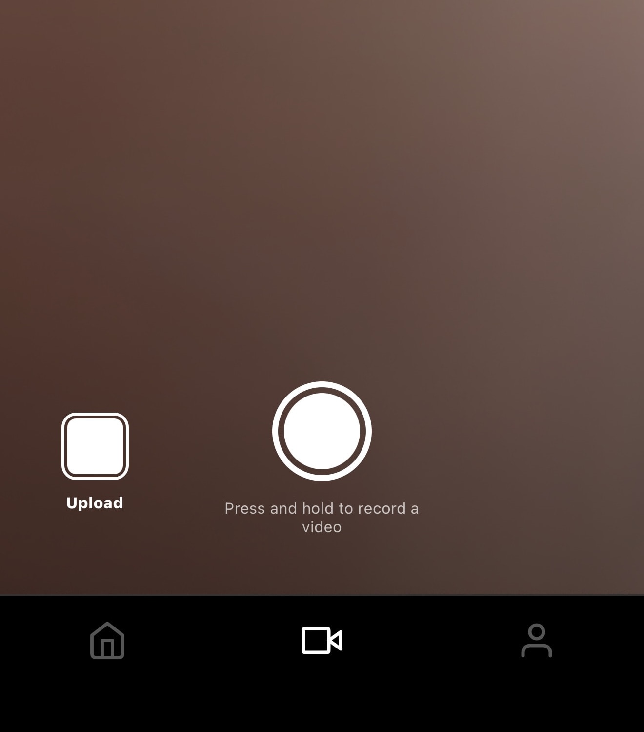 Loops camera interface ready to record a vertical video